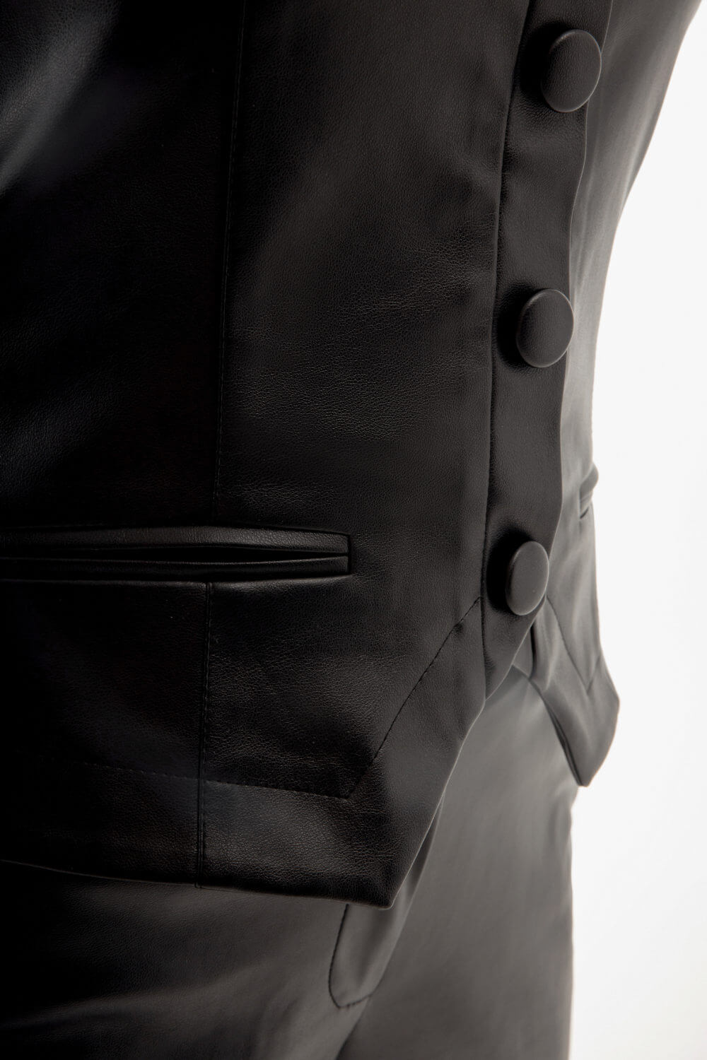Black Faux Leather Corset