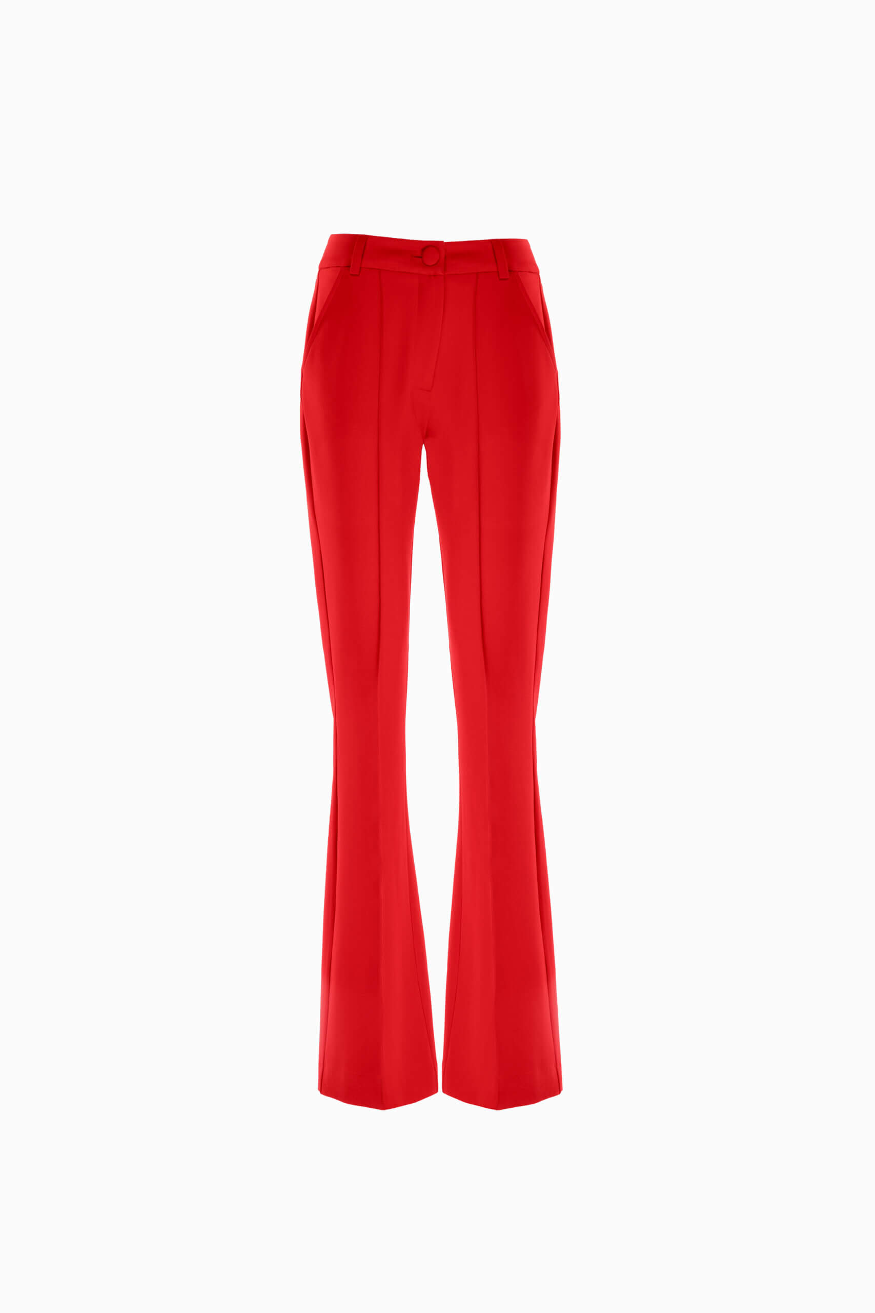 High-Waisted Flare Pants in Red