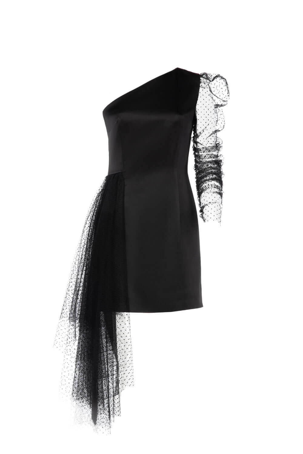 Couture Black Single Sleeve Dress
